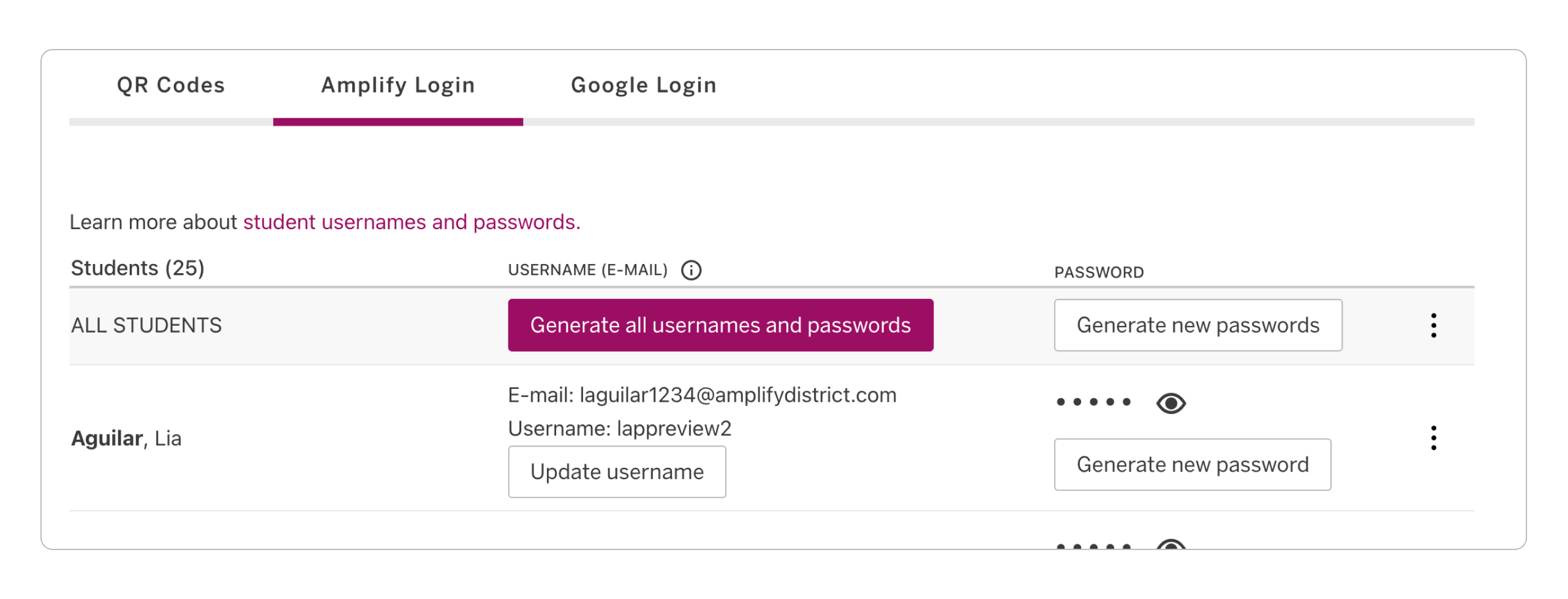 Generate student usernames and passwords