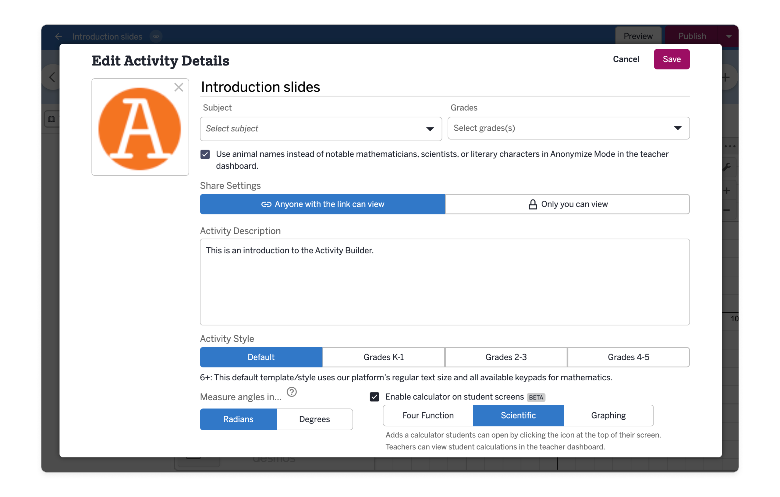 Activity Builder: Customizing lessons