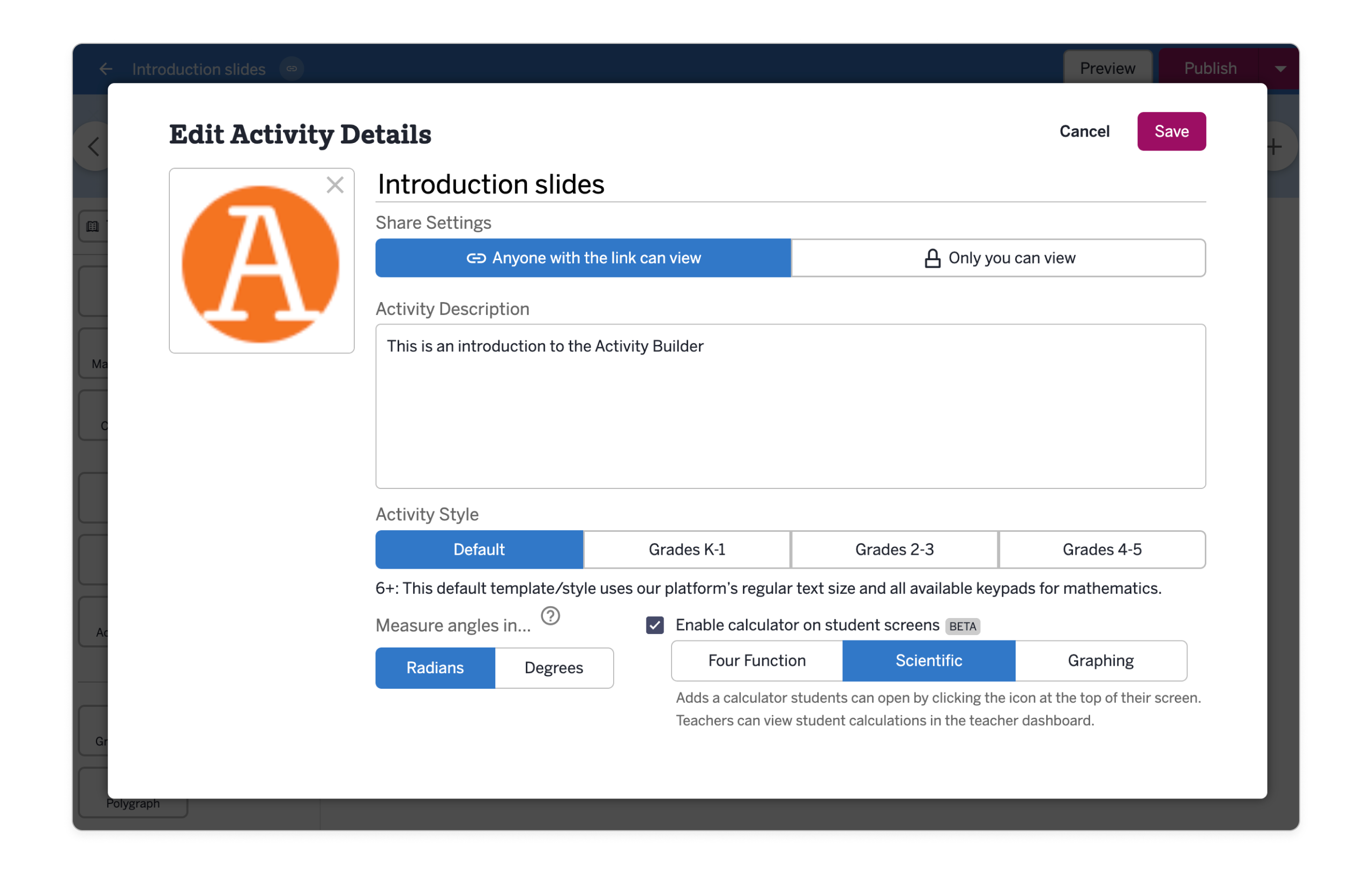 Activity Builder: Customizing lessons