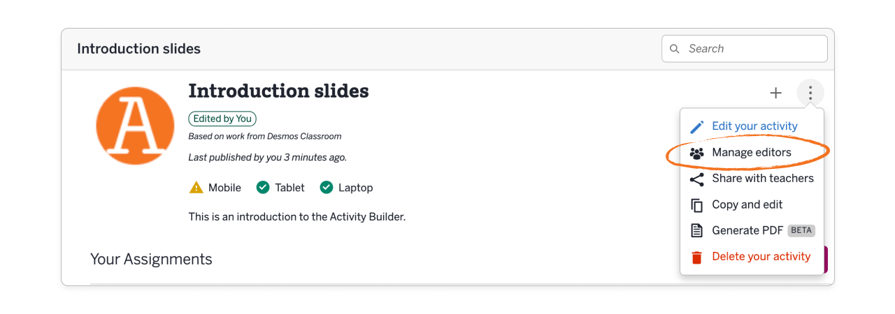 Activity Builder: Customizing lessons