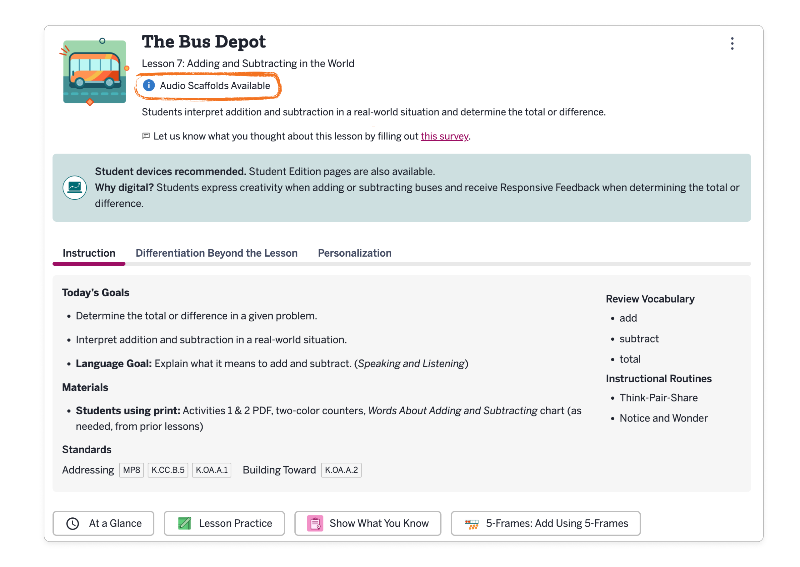 Amplify Math Digital Amplify Desmos Math: Read aloud on digital lessons
