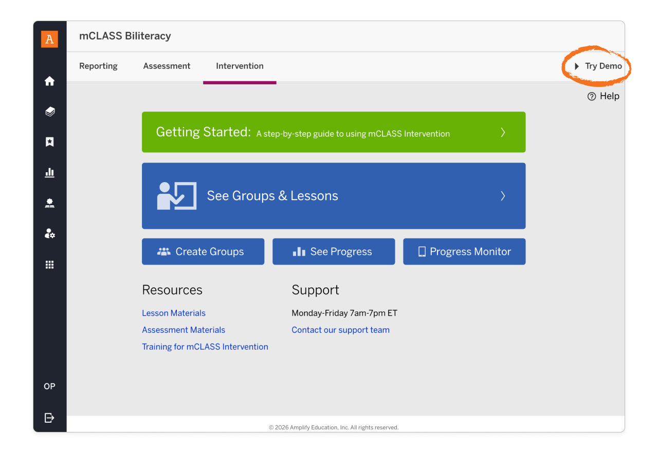 Mclass mCLASS Literacy Demo Mode