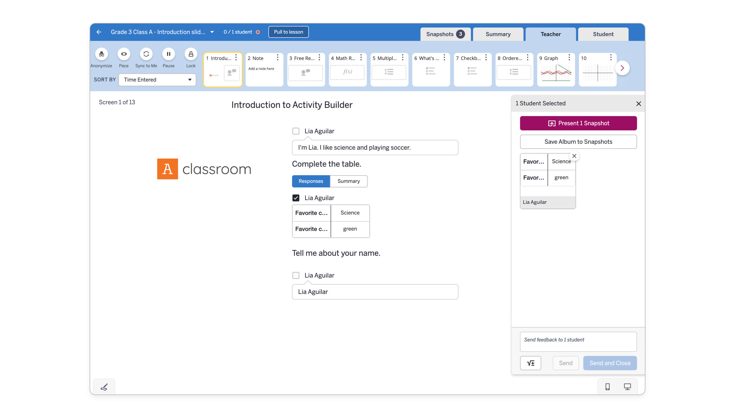Amplify Desmos Math: Snapshots