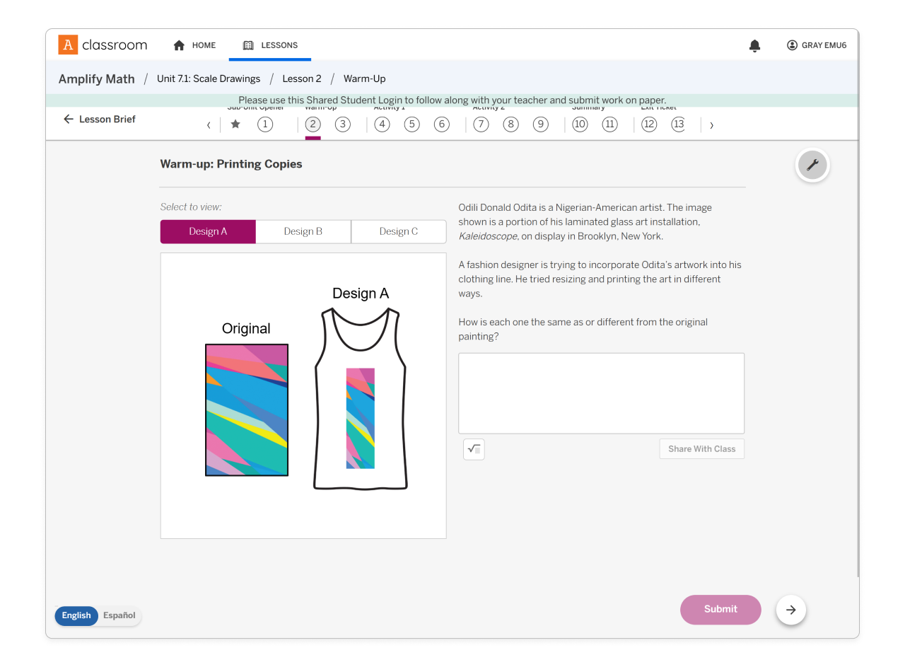 Amplify Math Digital How to preview the student experience for Grades 6–8