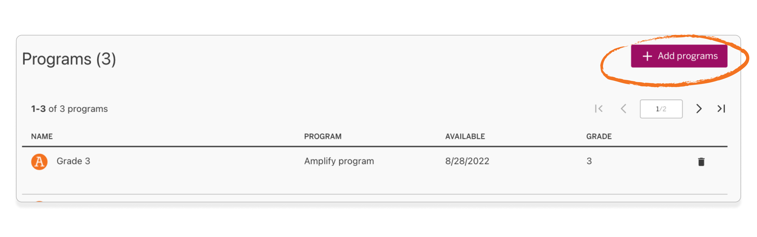 Admin Portal: Class profile