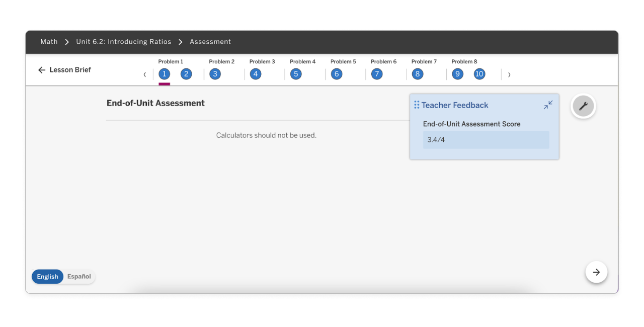 Amplify Math: Classwork: Custom Scoring and Feedback