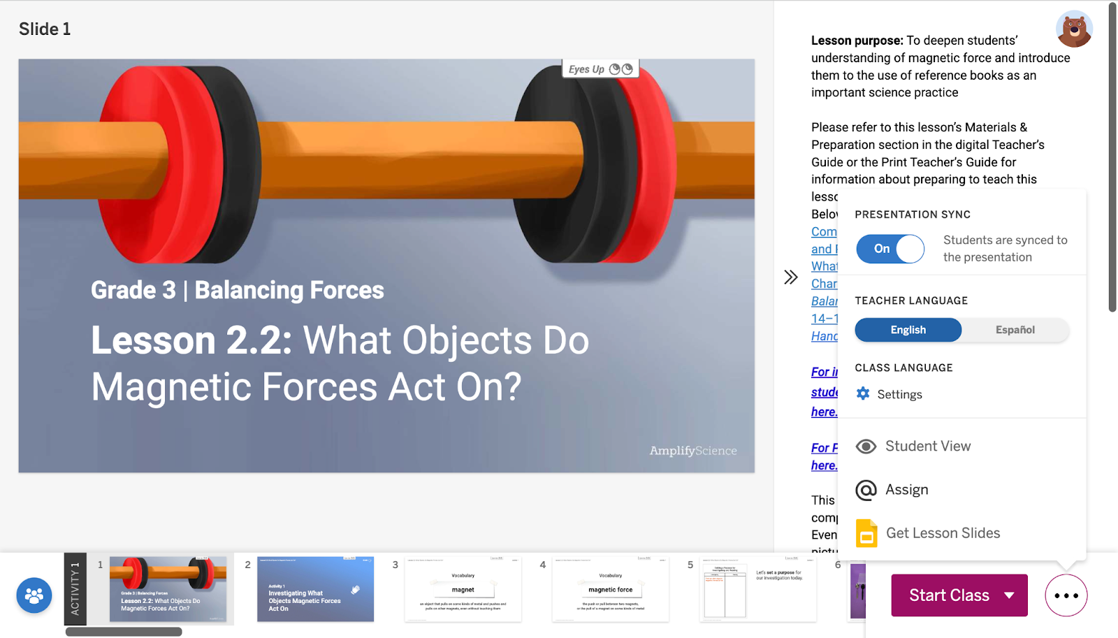 Amplify Science: Digital Experience Spanish