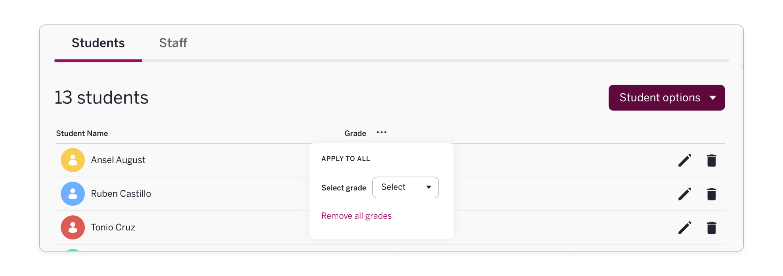 Manage Classes: Amplify classes
