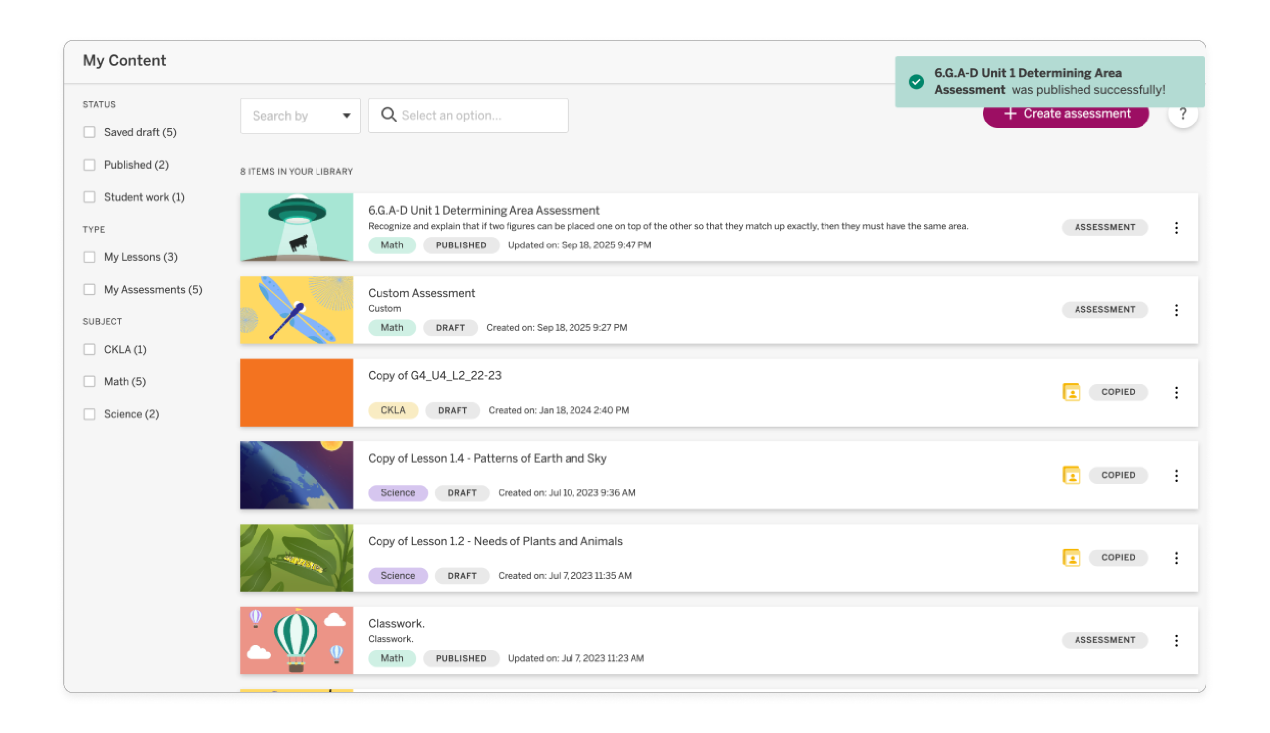 Amplify Math: Custom Assessment