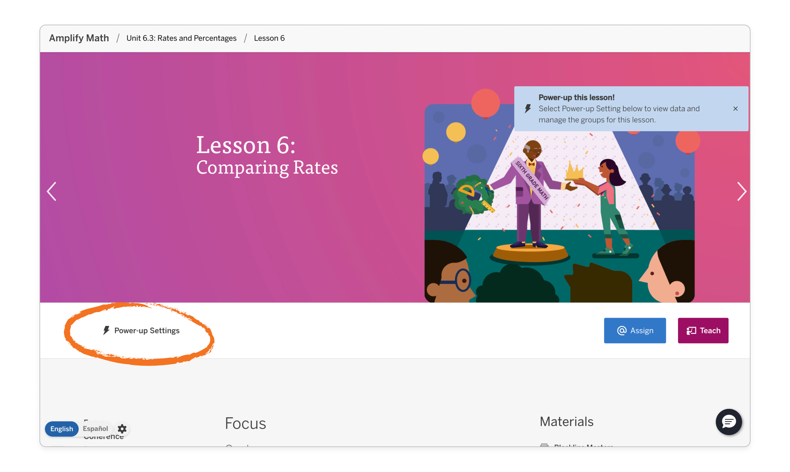 Amplify Math: How to “Power-up” a lesson