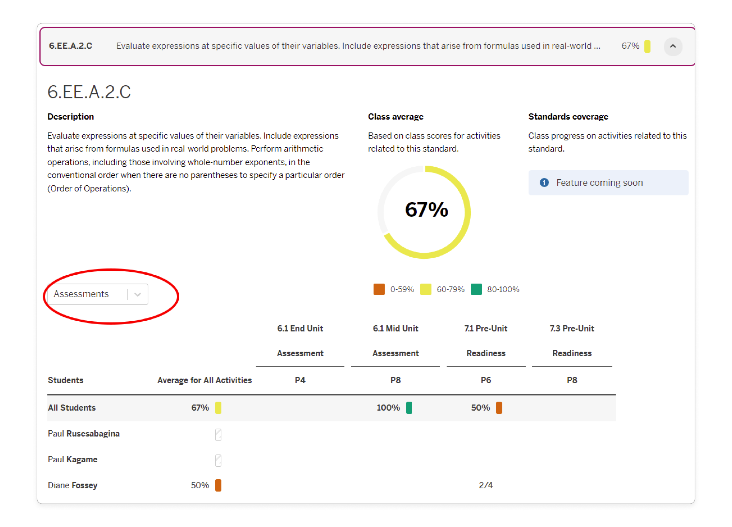 Amplify Math: Standards-Based Reports