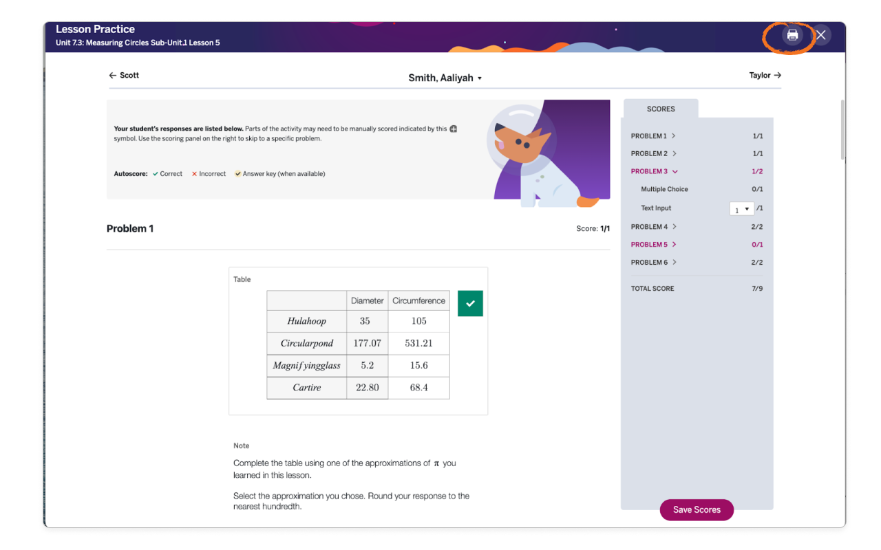Amplify Math: Classwork: How to easily access and review student work