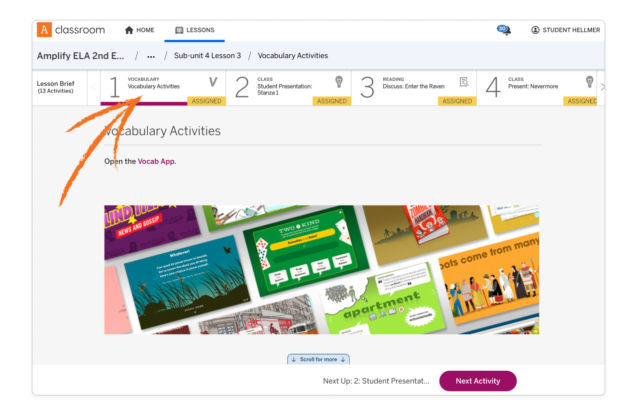 Amplify ELA: Vocab App